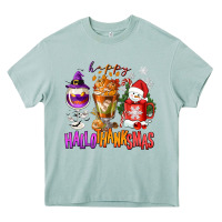 Arona Happy Hallothanksmas wine glass and coffee Heavy Core Tee - NancyCooperArtShop