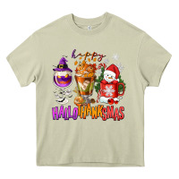 Mossy Happy Hallothanksmas wine glass and coffee Heavy Core Tee - NancyCooperArtShop