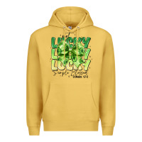 Antique Gold Not Lucky Simply Blessed Premium Hoodie - CowhideDigitalArt