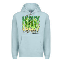 Blue Mist Not Lucky Simply Blessed Premium Hoodie - CowhideDigitalArt