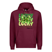 Burgundy Not Lucky Simply Blessed Premium Hoodie - CowhideDigitalArt