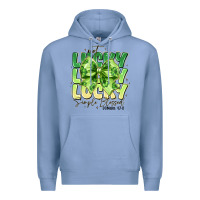 Colony Blue Not Lucky Simply Blessed Premium Hoodie - CowhideDigitalArt