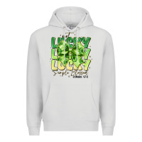 Dove Grey Not Lucky Simply Blessed Premium Hoodie - CowhideDigitalArt