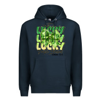 Navy Not Lucky Simply Blessed Premium Hoodie - CowhideDigitalArt