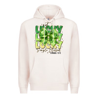 Pale Pink Not Lucky Simply Blessed Premium Hoodie - CowhideDigitalArt