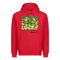 Red Not Lucky Simply Blessed Premium Hoodie - CowhideDigitalArt