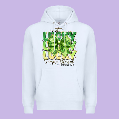 Not Lucky Simply Blessed Premium Hoodie Designed By Cowhidedigitalart