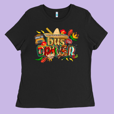 Cinco De Mayo Bus Driver Ladies Tee Designed By Cowgirlartshop