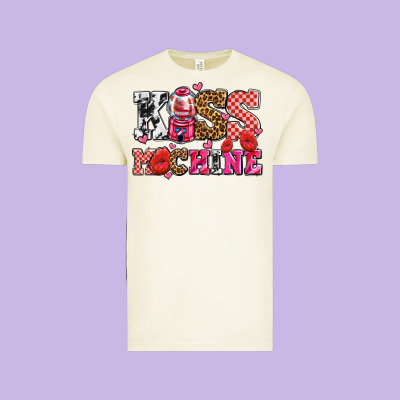 Kiss Machine With Lips Olivia Vintage Tee Designed By Oliviacreatesart