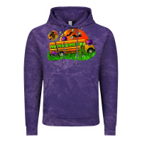 Cloud Purple Halloween School Bus Vintage Hoodie - FaDigitalArtStudio