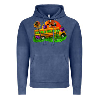 Vintage Denim Halloween School Bus Vintage Hoodie - FaDigitalArtStudio