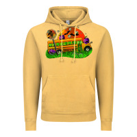 Vintage Mustard Halloween School Bus Vintage Hoodie - FaDigitalArtStudio