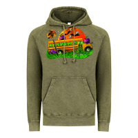 Vintage Olive Halloween School Bus Vintage Hoodie - FaDigitalArtStudio