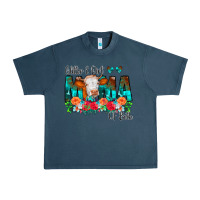 Midnight Navy Glitter Dirt Mama Of Both Cow Flowers Urban Heavy Tee - CowCowDesign