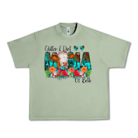 Oil Green Glitter Dirt Mama Of Both Cow Flowers Urban Heavy Tee - CowCowDesign
