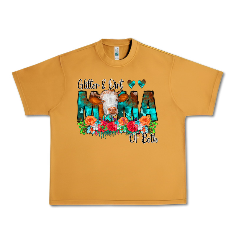 Glitter Dirt Mama Of Both Cow Flowers Urban Heavy Tee by CowCowDesign | Teevron