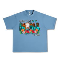 Pebble Blue Glitter Dirt Mama Of Both Cow Flowers Urban Heavy Tee - CowCowDesign