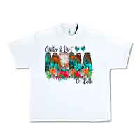 White Glitter Dirt Mama Of Both Cow Flowers Urban Heavy Tee - CowCowDesign