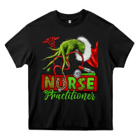 Black Christmas Character Nurse Heavy Core Tee - NancyCooperArtShop