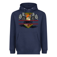 Navy custom name race flag and race equipment Heavyweight Hoodie - AdoDesignShop