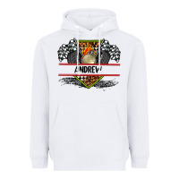 White custom name race flag and race equipment Heavyweight Hoodie - AdoDesignShop