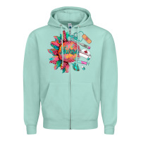 Seafoam western  nurse medical instruments Zipper Hoodie - BarkalooDesign
