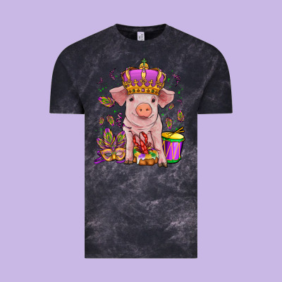 Mardi Gras Pig Vintage Tee Designed By Oliviacreatesart