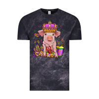 Cloud Black mardi gras pig Vintage Tee - OliviaCreatesArt