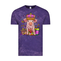 Cloud Purple mardi gras pig Vintage Tee - OliviaCreatesArt