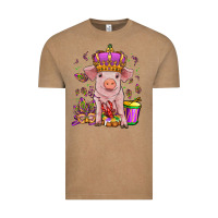 Vintage Coffee mardi gras pig Vintage Tee - OliviaCreatesArt