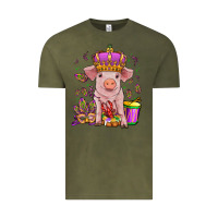 Vintage Olive mardi gras pig Vintage Tee - OliviaCreatesArt