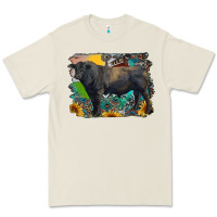 Bone black angus bull with aztec and farm background Premium Tee - RanaPortraitStore