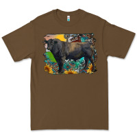 Cacao black angus bull with aztec and farm background Premium Tee - RanaPortraitStore