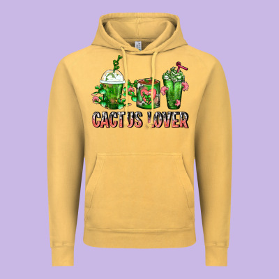 Cactus Lover Cactus Coffee Cups Vintage Hoodie Designed By Fadigitalartstudio