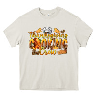 Cream Thanksgiving Cooking Crew Heavy Core Tee - texasbilliewilder