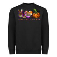 Black peace love halloween Heavyweight Sweatshirt - BarkalooDesign