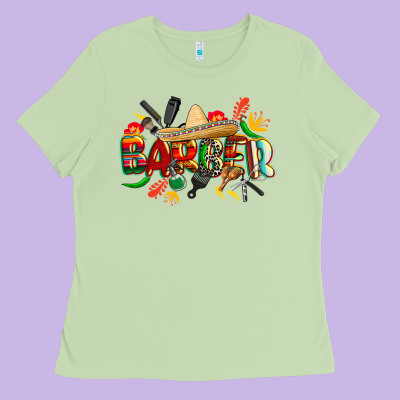 Cinco De Mayo Barber Ladies Tee Designed By Cowgirlartshop
