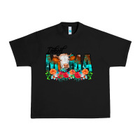 Black Inked Mama Flowers Cow Urban Heavy Tee - CowCowDesign