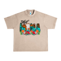 French Oak Inked Mama Flowers Cow Urban Heavy Tee - CowCowDesign