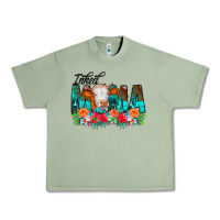 Oil Green Inked Mama Flowers Cow Urban Heavy Tee - CowCowDesign