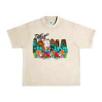 Sandshell Inked Mama Flowers Cow Urban Heavy Tee - CowCowDesign