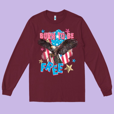 Born To Be Free Long Sleeve Tee Designed By Fadigitalartstudio