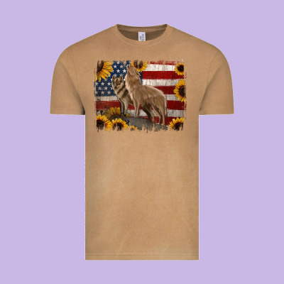 American Th Of July Wolves Vintage Tee Designed By Jasminsmagicworld