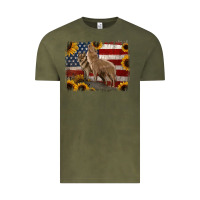 Vintage Olive american th of july wolves Vintage Tee - Jasminsmagicworld