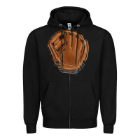 Black baseball glove Zipper Hoodie - BarkalooDesign