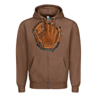 Chestnut baseball glove Zipper Hoodie - BarkalooDesign