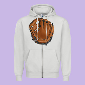 Baseball Glove Zipper Hoodie Designed By Barkaloodesign