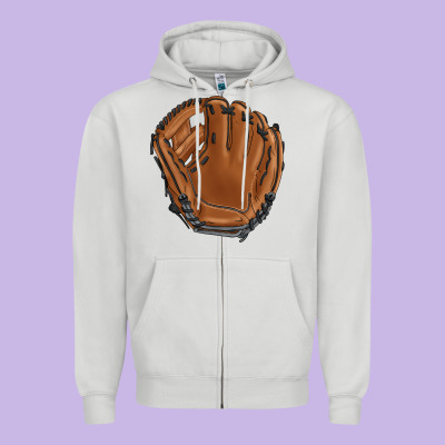 Baseball Glove Zipper Hoodie Designed By Barkaloodesign