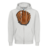 Dove Grey baseball glove Zipper Hoodie - BarkalooDesign