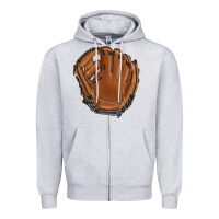 Heather Grey baseball glove Zipper Hoodie - BarkalooDesign
